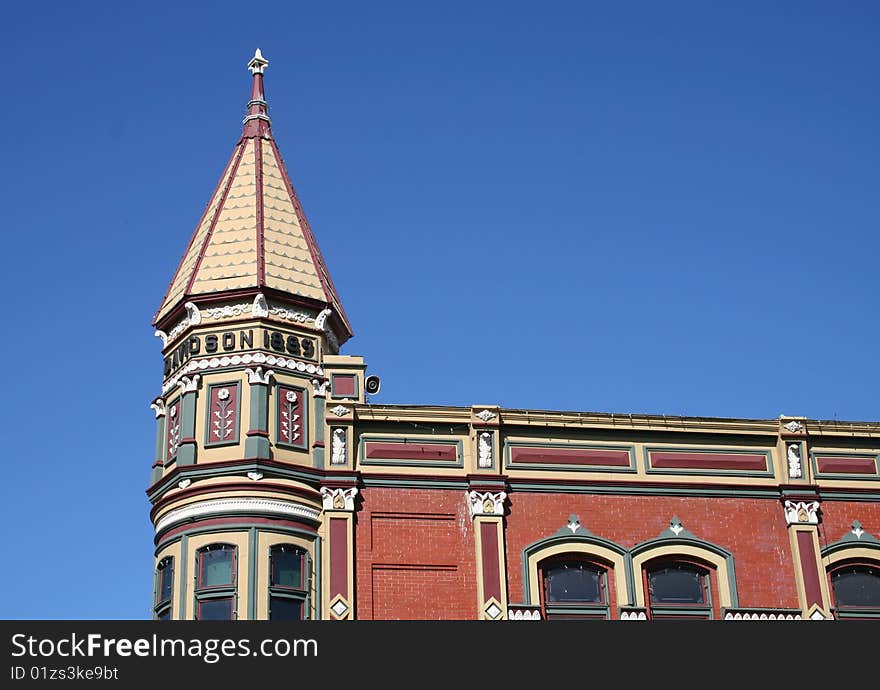 Horizontal view of historic building in downtown Ellensburg Washington. Horizontal view of historic building in downtown Ellensburg Washington