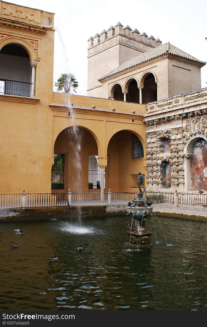 Fountain in a place at Sevilla Spain. Fountain in a place at Sevilla Spain