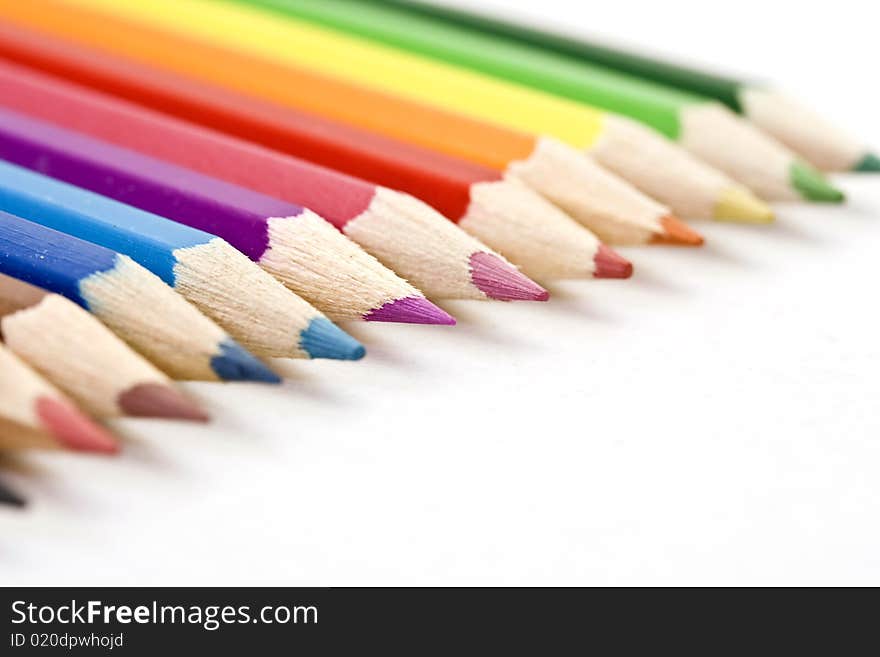 Close-up picture of multicolor pencils