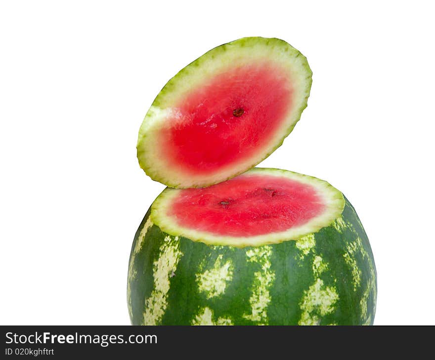 Red watermelon isolated on white