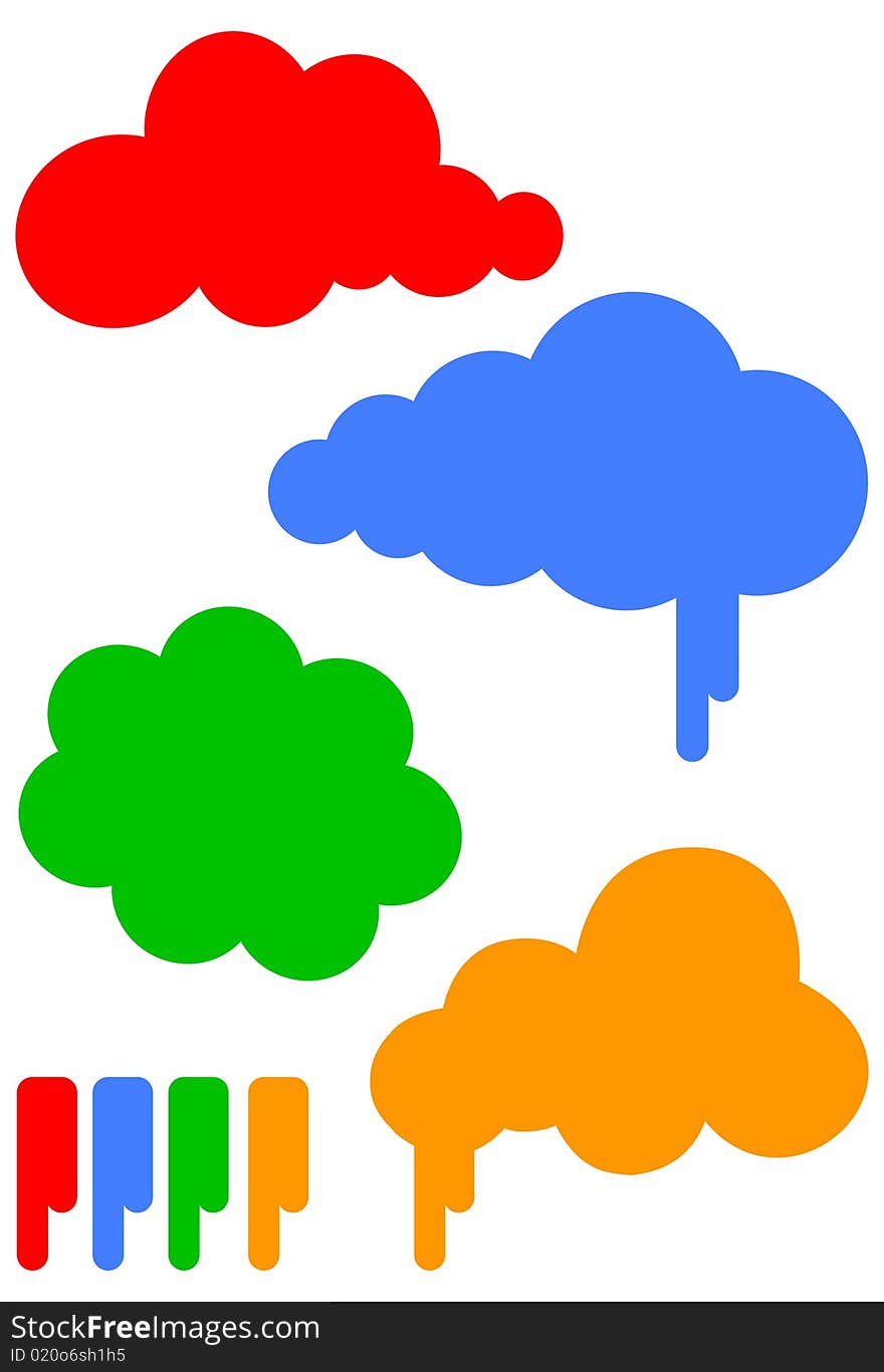 Cartoon Cloud Vector Illustration Set