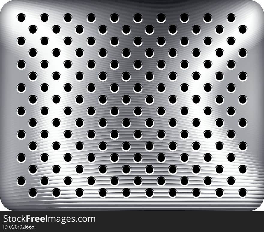 Punched aluminium metal plate with reflections. Punched aluminium metal plate with reflections