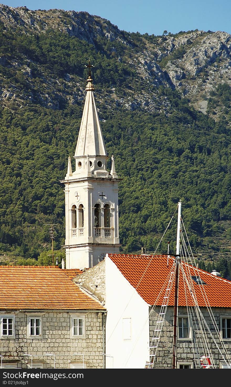 Old church in the town of Jelsa, Croatia