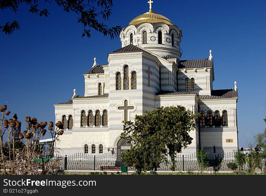 Building of cathedral standing on territory of ancient city