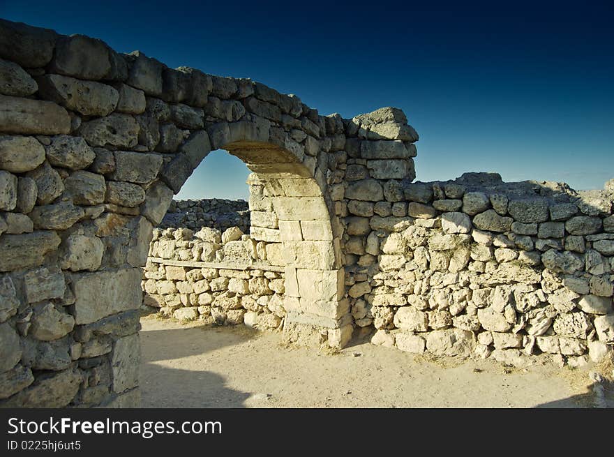 Stone arch, ruins of ancient city. Stone arch, ruins of ancient city