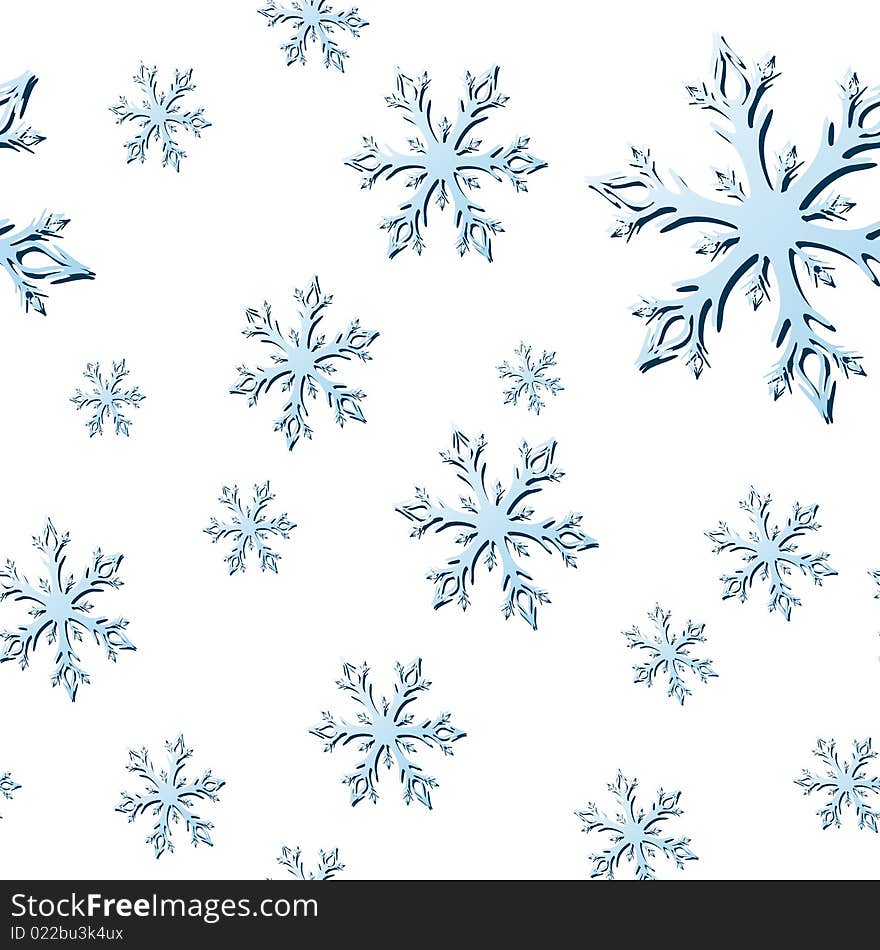 Vector illustration of Seamless Snowflake Pattern