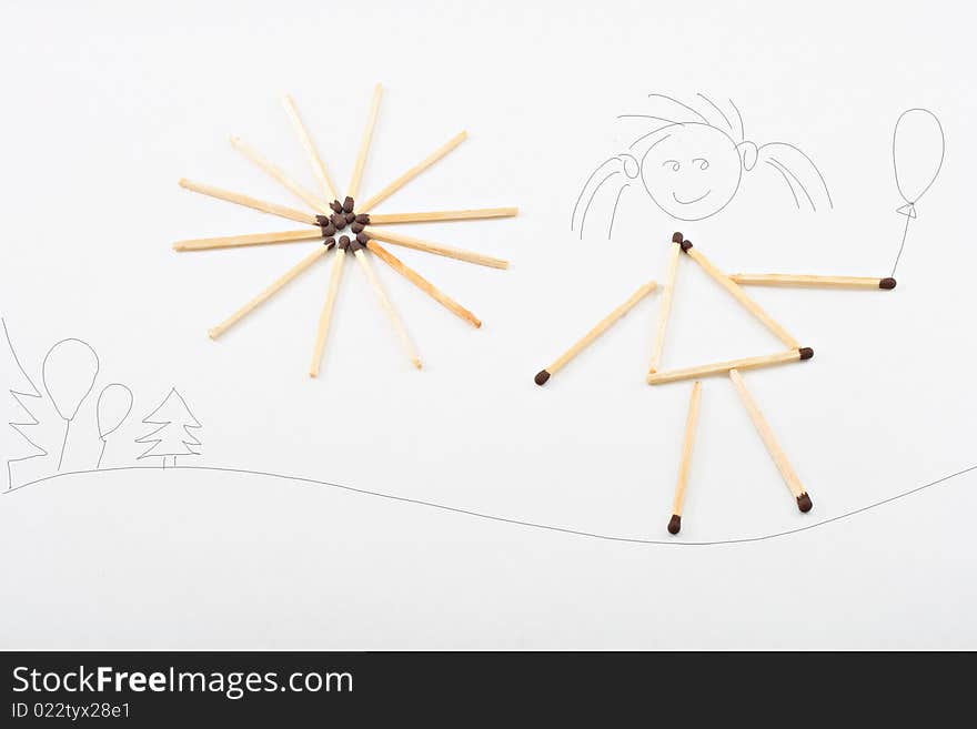 Children design idea - Match drawing