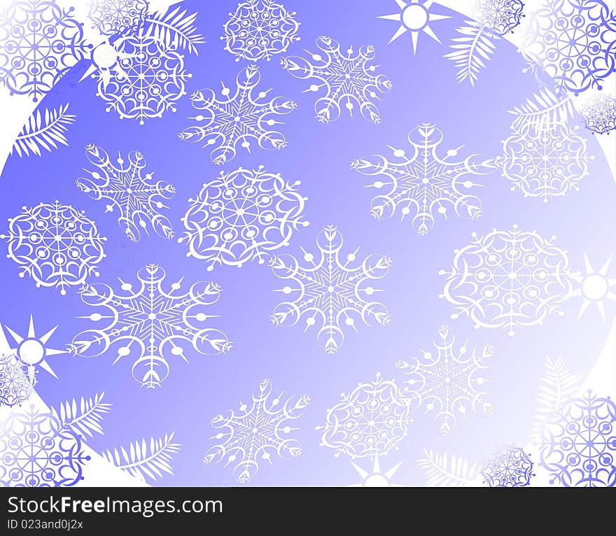 Christmas Background With Snowflakes