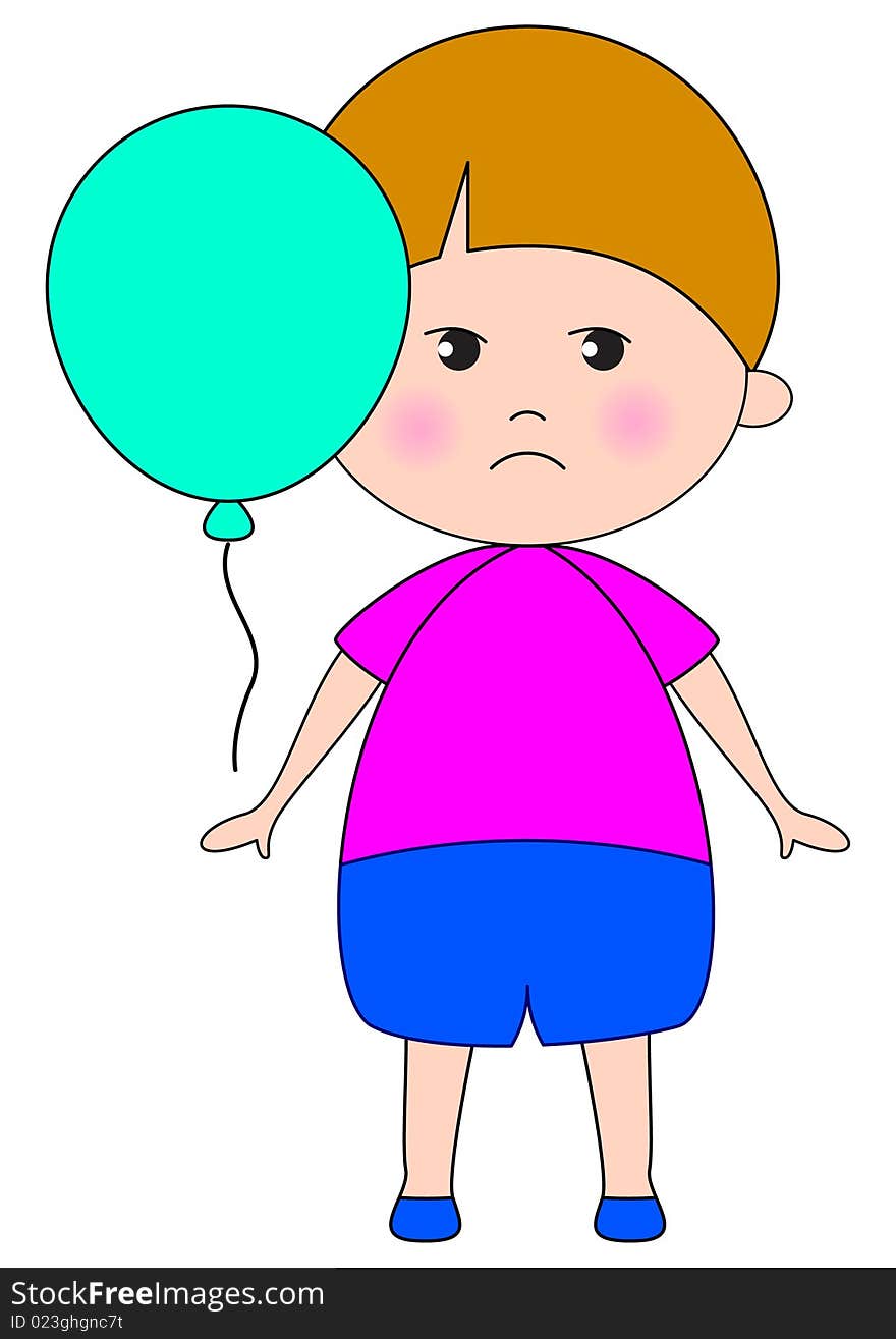 Sad Baby With Balloon