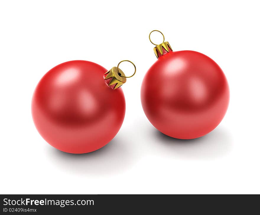 Two Red Christmas Balls