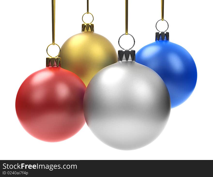 Four Christmas Balls