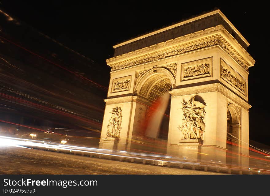 Slow shutter speed shot , Paris. Slow shutter speed shot , Paris