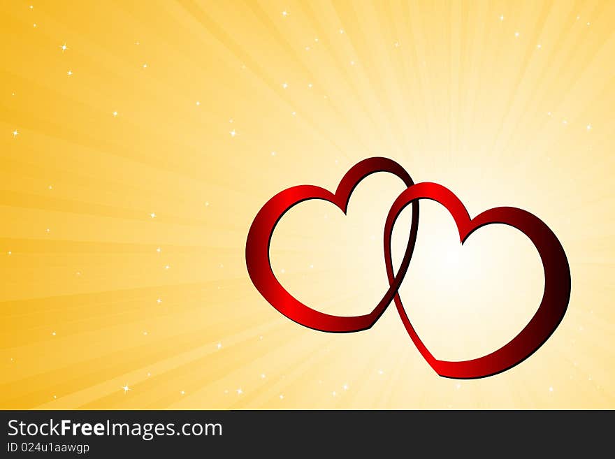 Vector illustration of Two Hearts