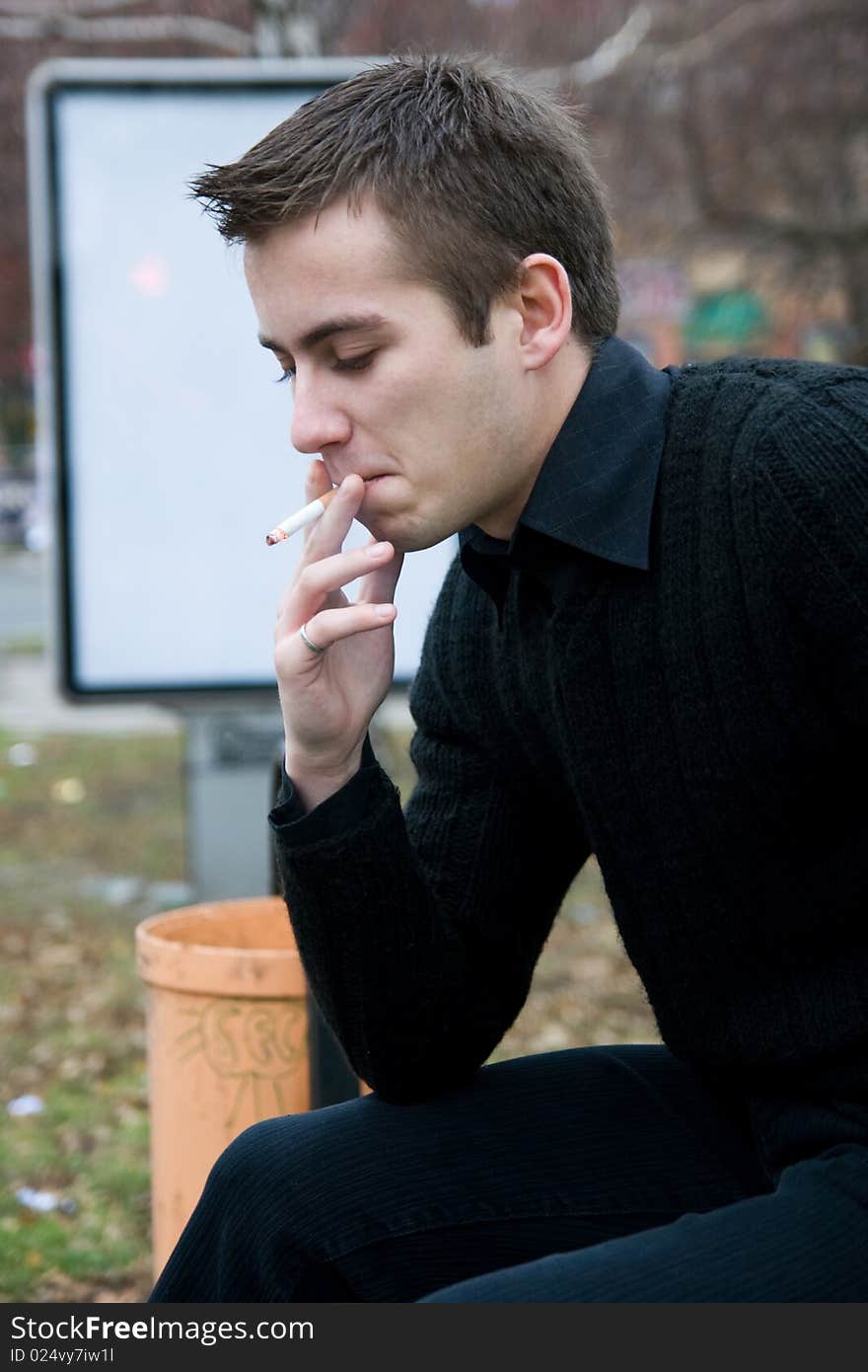 Smoking young man