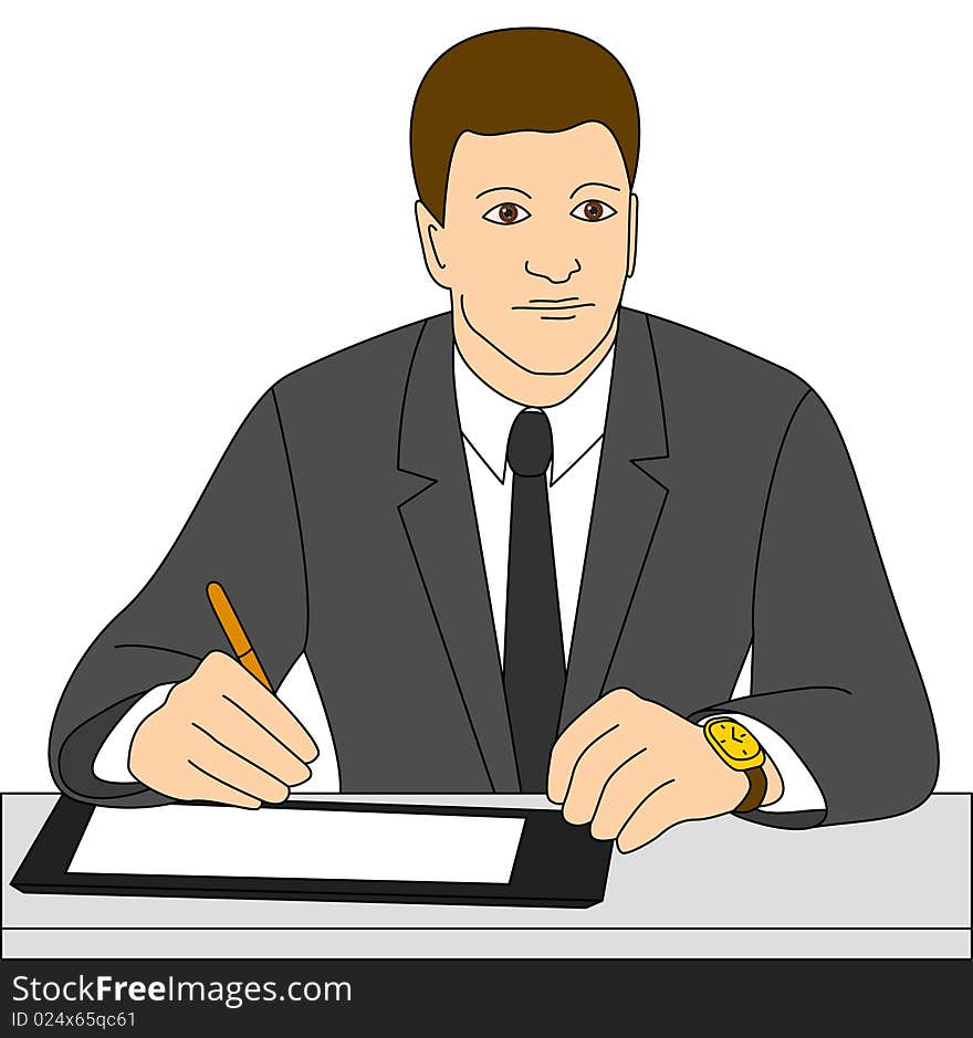 Businessman signs a contract