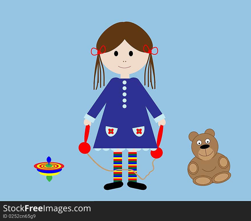 Child with skipping rope