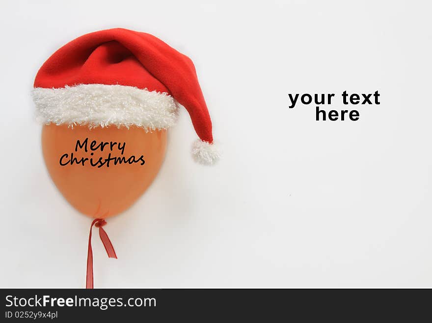 Ballon with Merry Cristmas text. Ballon with Merry Cristmas text