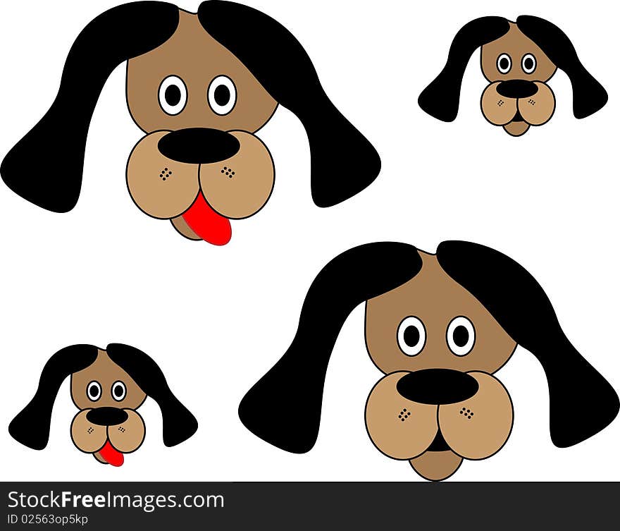 Dog cartoon icon illustration