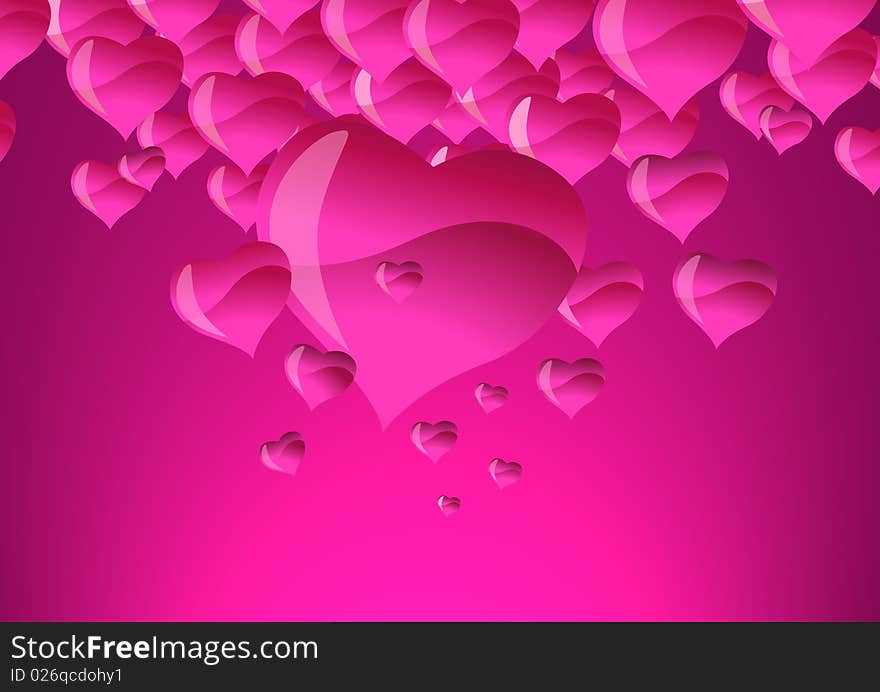 A vector illustration of hearts. A vector illustration of hearts