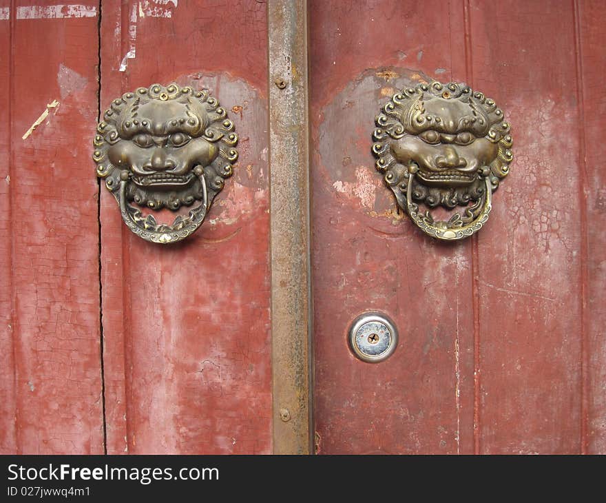 chinese style old bronze door. chinese style old bronze door