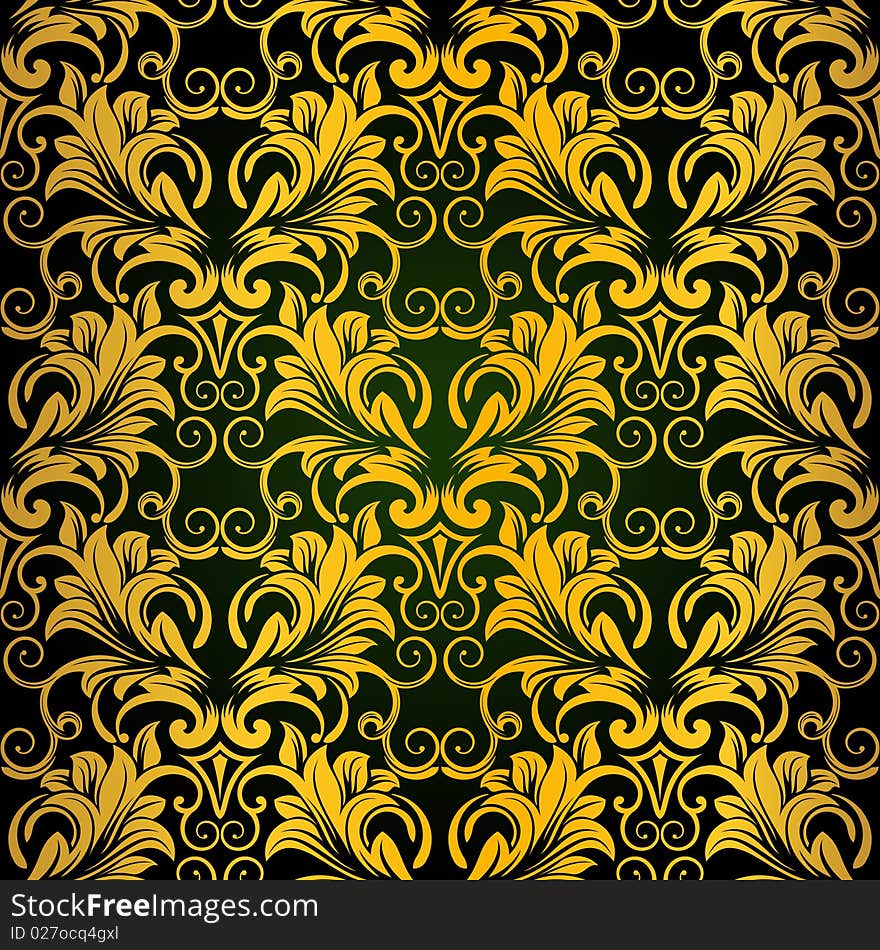 Gold seamless wallpaper for design