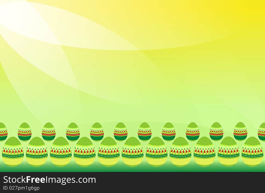 Easter background - multi-coloured eggs, shades of green and yellow. Additional vector format. Easter background - multi-coloured eggs, shades of green and yellow. Additional vector format.