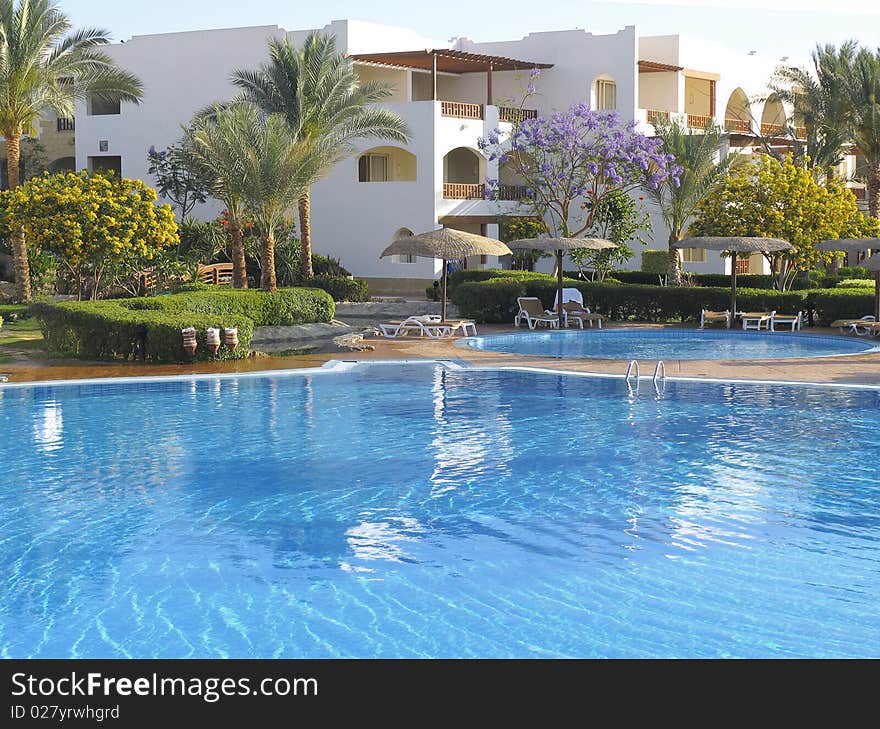 Swimming pool on tropical resort. Swimming pool on tropical resort