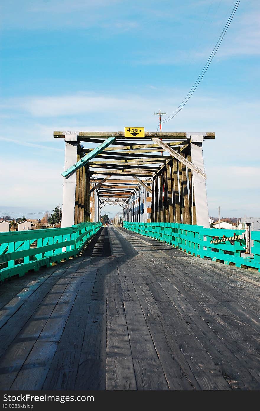 Wooden trestle bridge