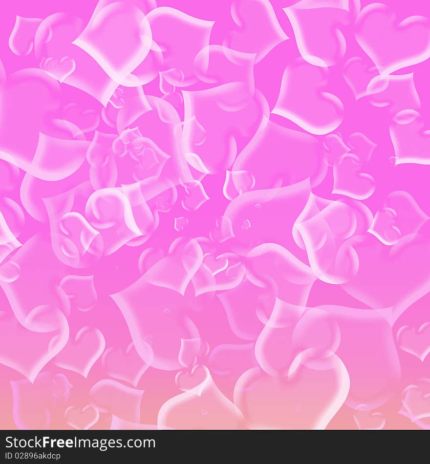 Background With Glasses Hearts