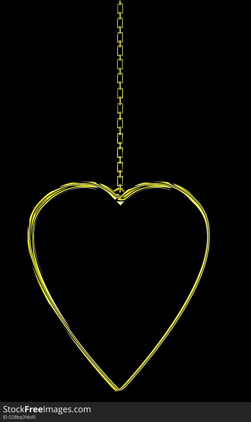 A vector image -golden heart on black background. A vector image -golden heart on black background