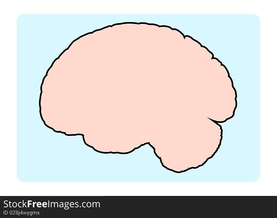 Human brain silhouette, vector illustration. Human brain silhouette, vector illustration