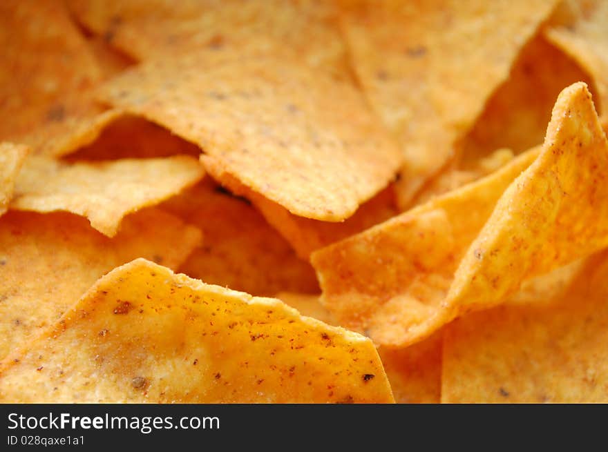 Close macro pic of potato chips