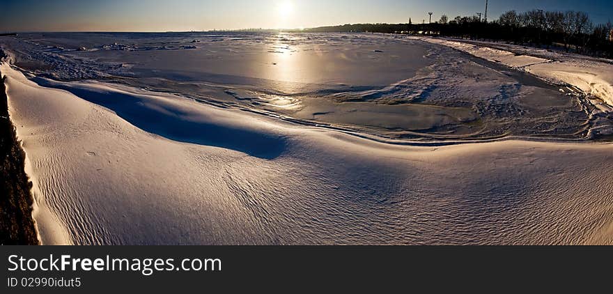 Winter seaside panorama