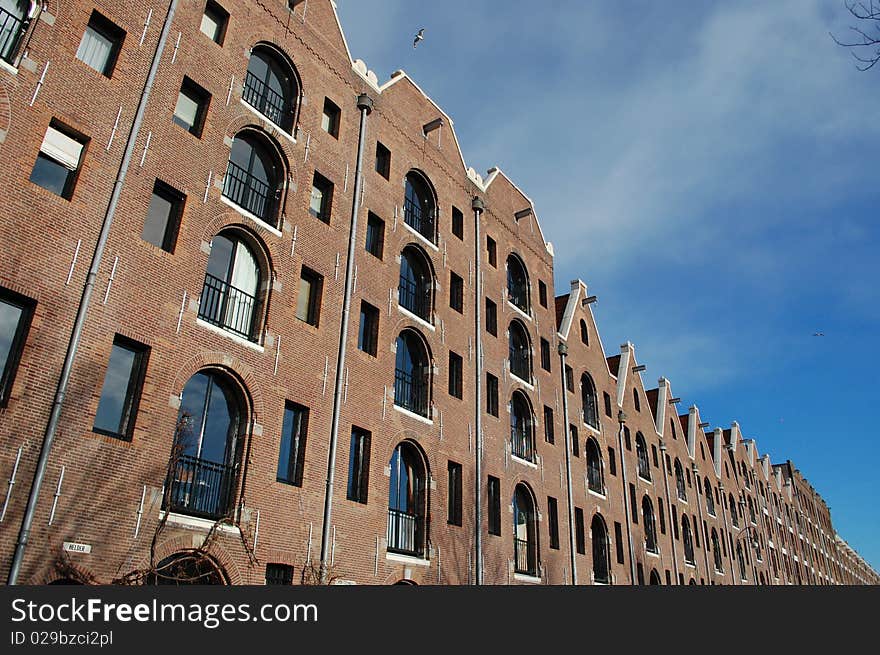 Modern amsterdam canal houses