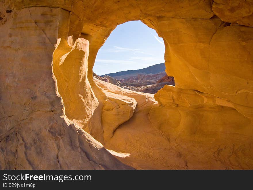 Keyhole Rock in Desert