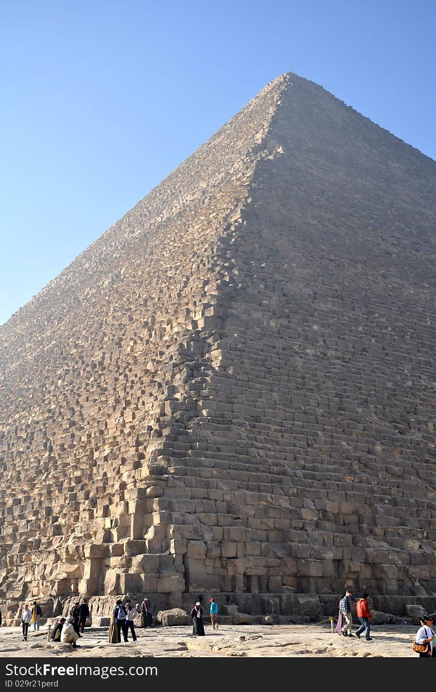 Cheops pyramid in the morning, vertical view. Cheops pyramid in the morning, vertical view