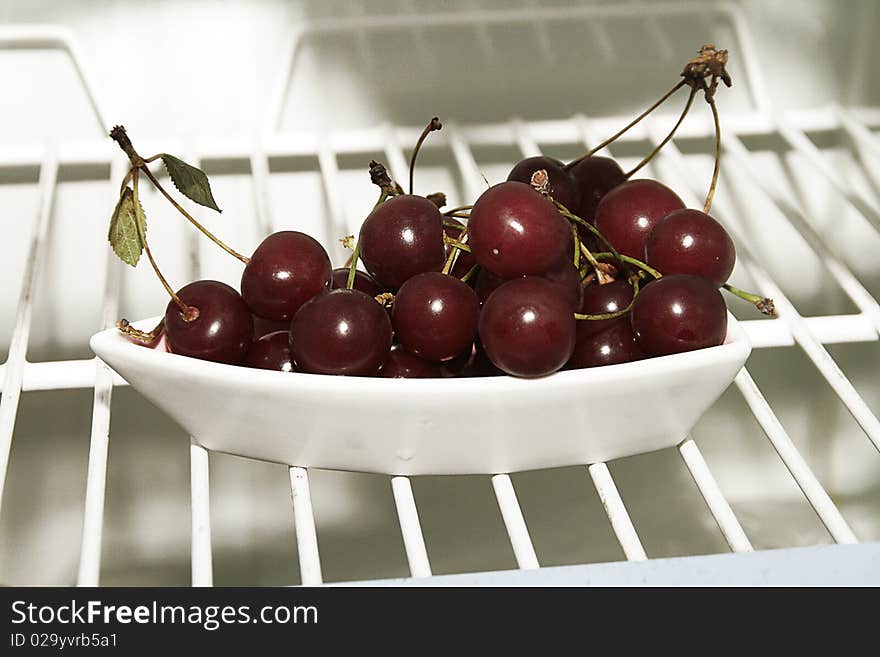 Cherries in fridge