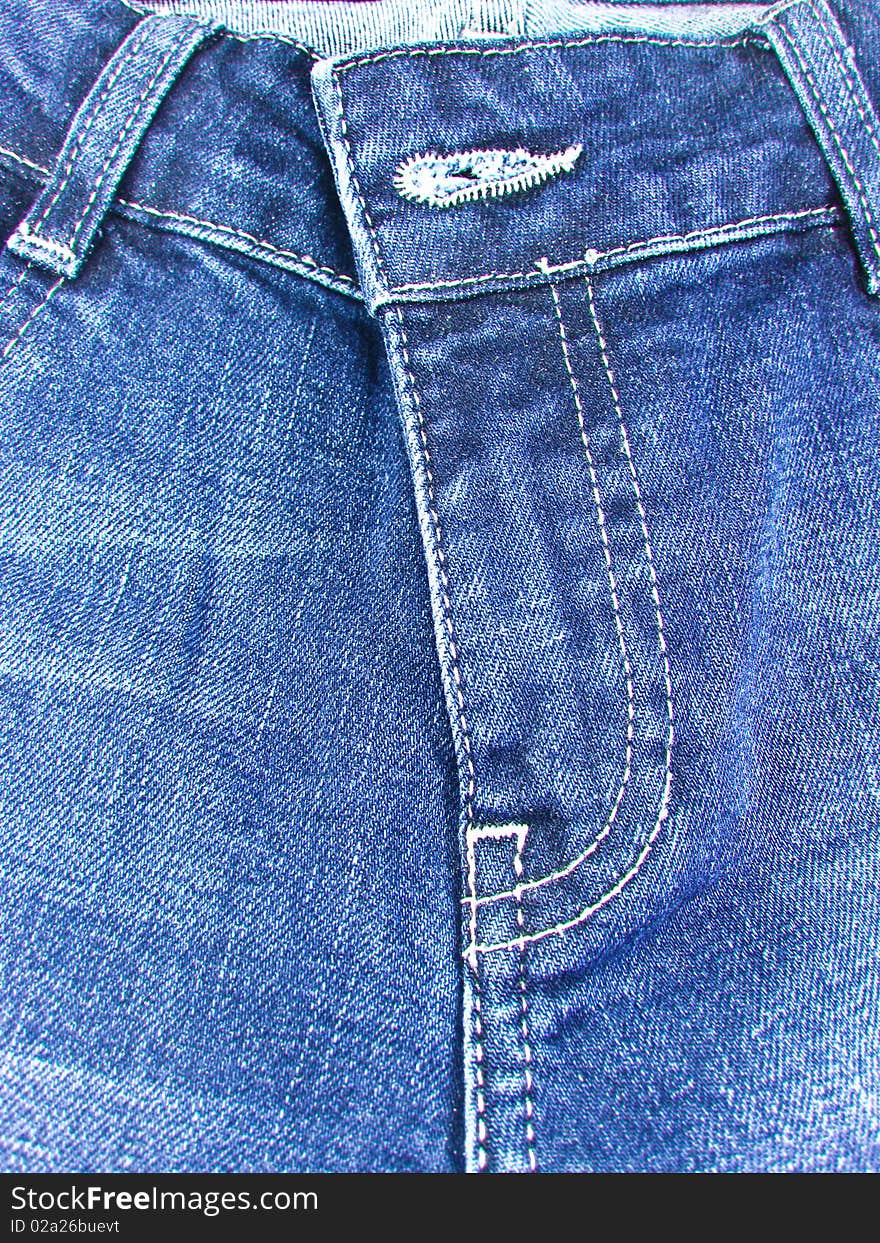 Blue shabby jeans texture close-up