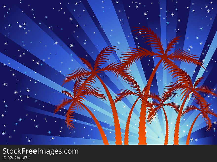 Graphic illustration of Palm Trees