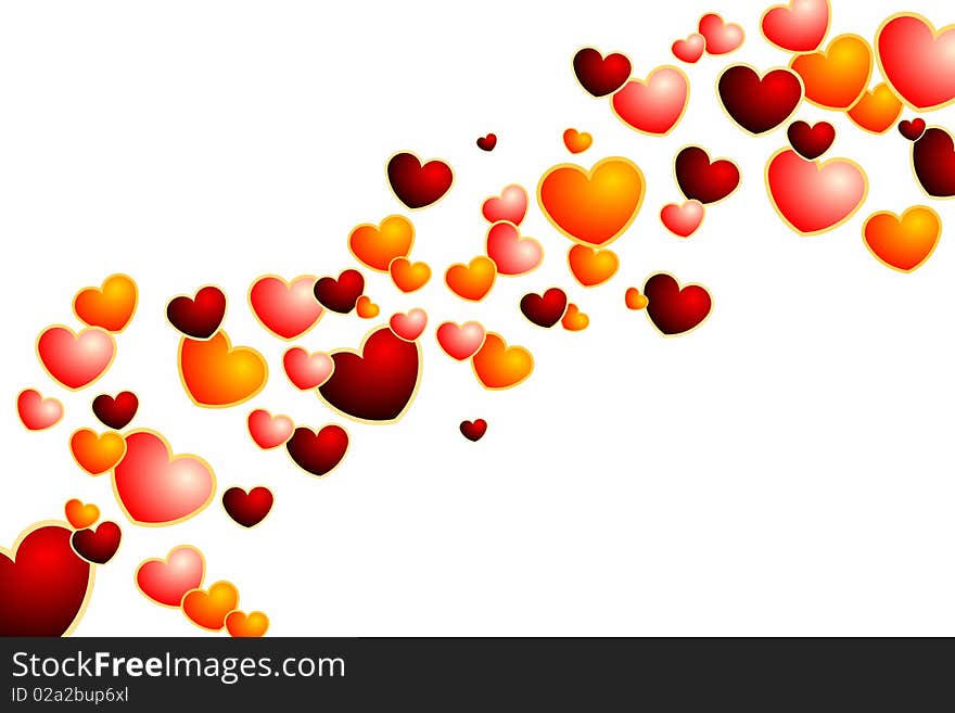 Graphic illustration of Heart Background