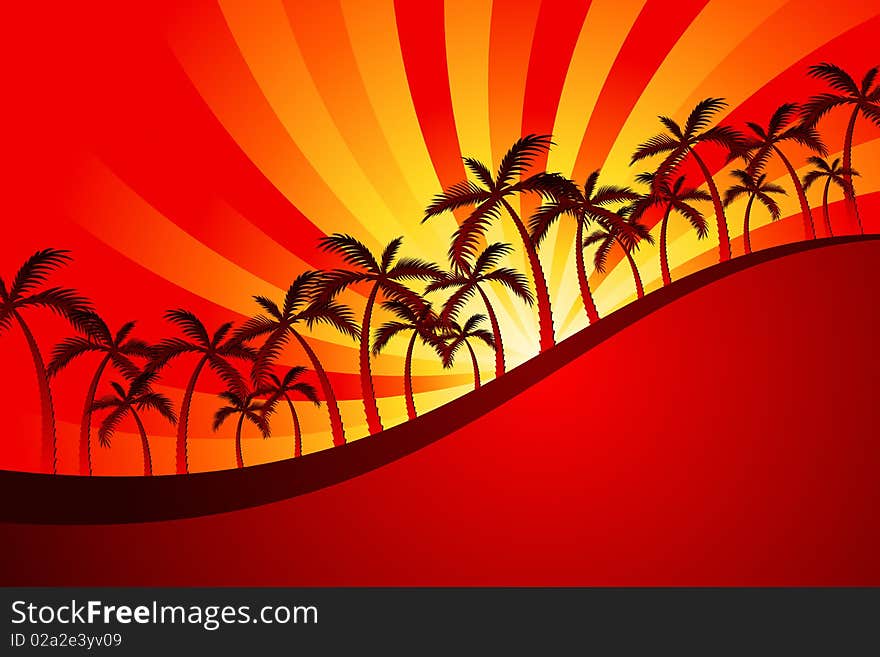 Graphic illustration of Palm Trees