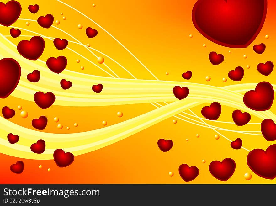 Graphic illustration of Heart Background