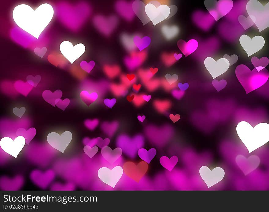 An illustration of hearts with blurred effect. An illustration of hearts with blurred effect