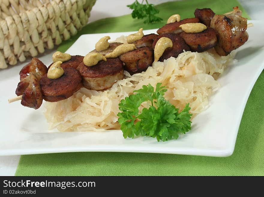 Sauerkraut with sausages