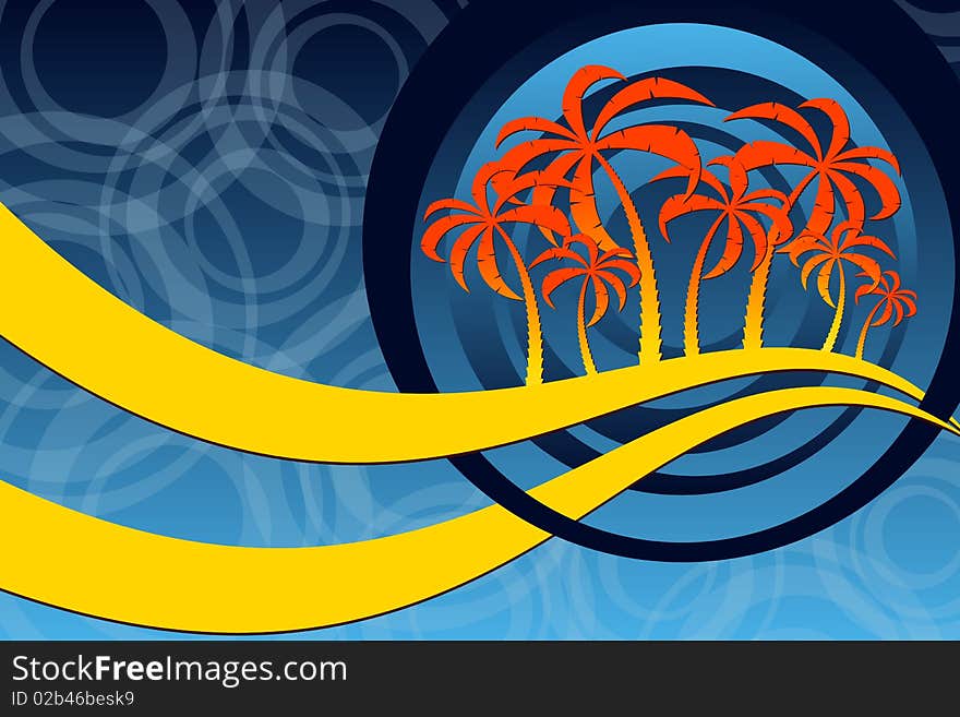 Graphic illustration of Palm Trees