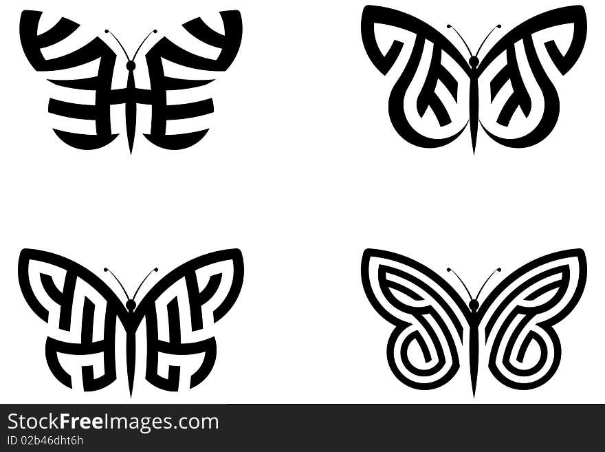 Graphic illustration of Abstract Butterflies