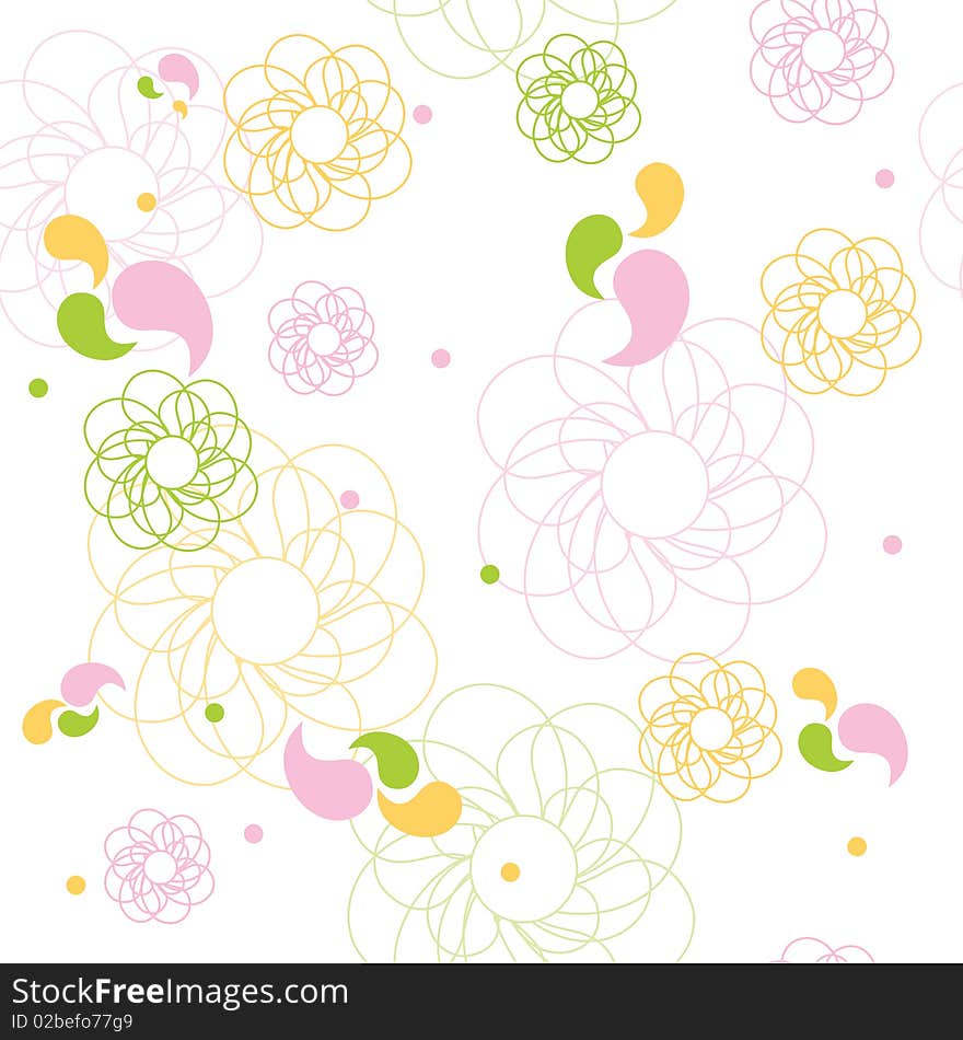 Floral seamless pattern - spring theme