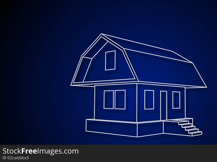 Graphic illustration of House Drawing