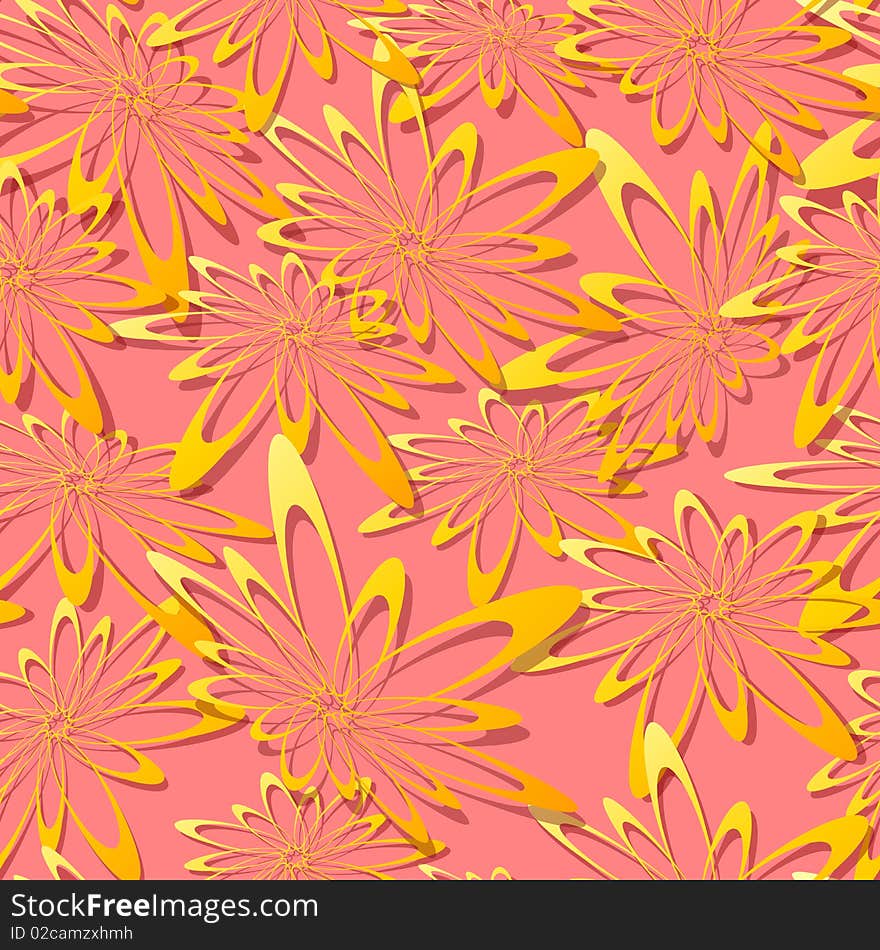 Graphic illustration of Seamless Flower Pattern