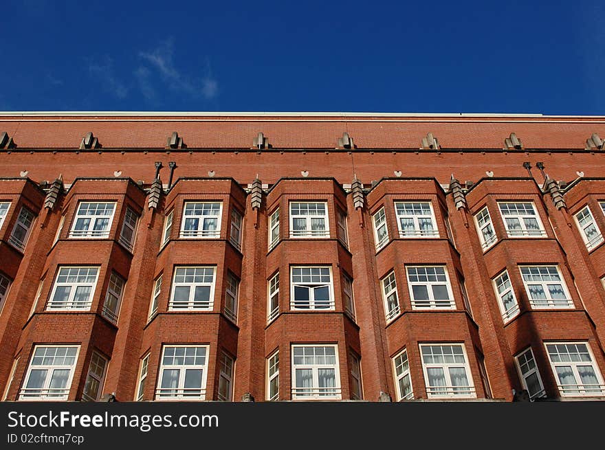 A building with white windows